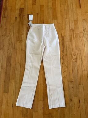 White leather pants
